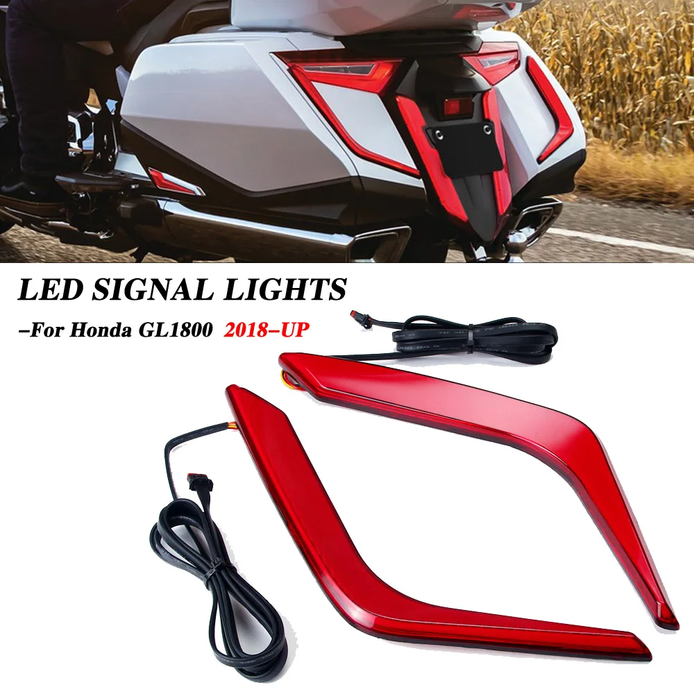 

2xMotorcycle Rear LED Saddlebag Accents Light Decorative Turn Signal Brake Light For Honda Gold Wing GL 1800 Tour DCT 2018-2021