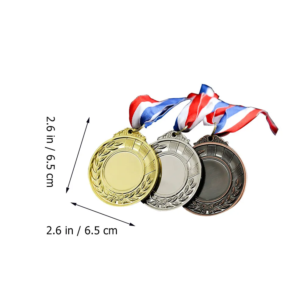3Pcs Complete Medal Set Gold Silver Bronze High Durability Metal Sports Competition Award Medals for Events Trophy Prize