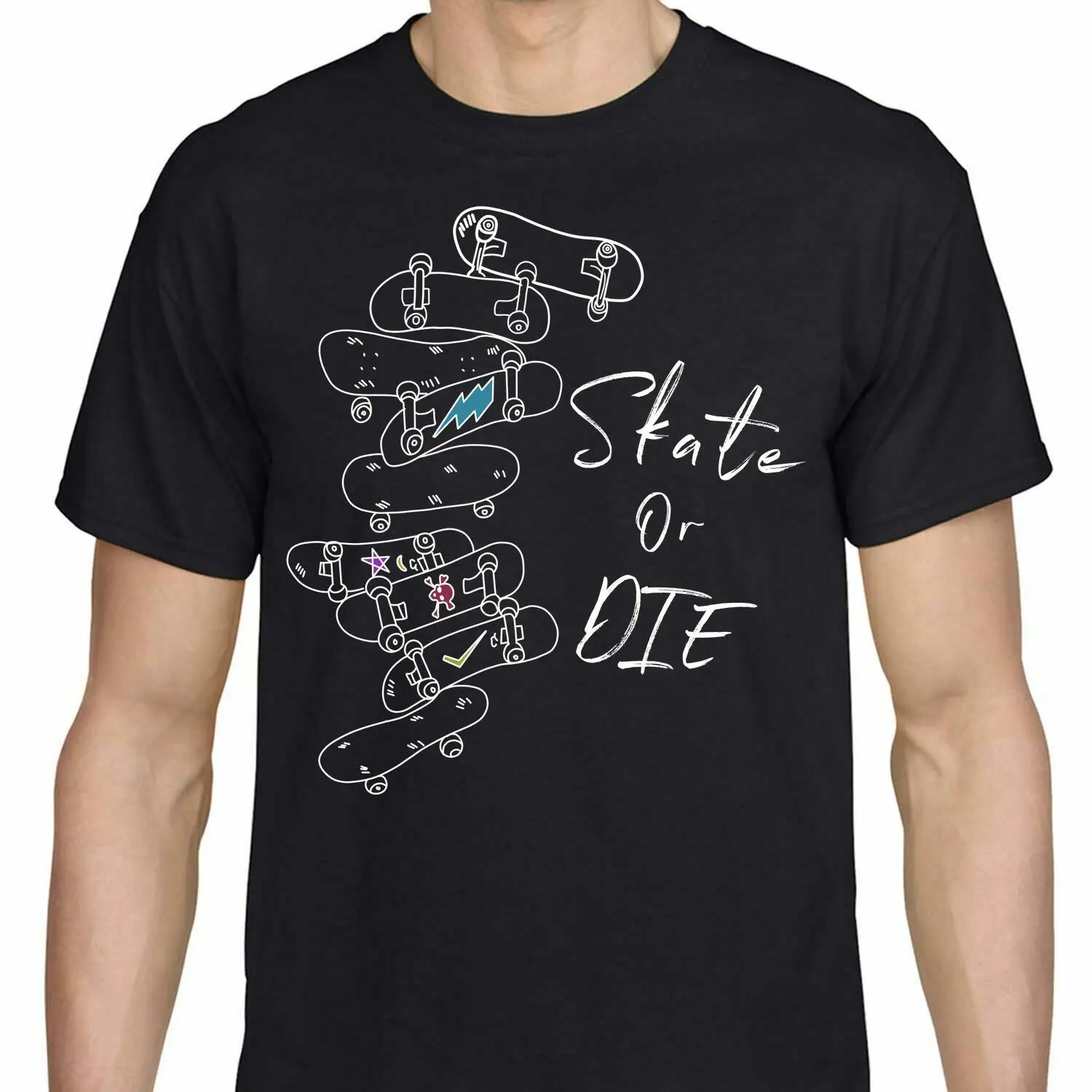 

Модная футболка для скейтборда, графического скейтборда, катания на открытом воздухе Футболки с коротким рукавом из 100% хлопка в повседневн...