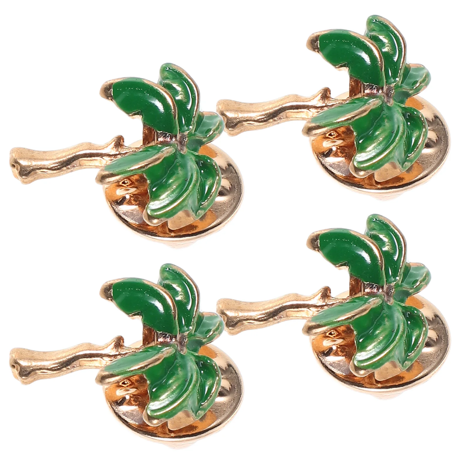 

4pcs Cute Coconut Tree Accessories Vintage Brooch for Kids Beach Party Jewelry Badge Clothes Pin Tropical Decorations
