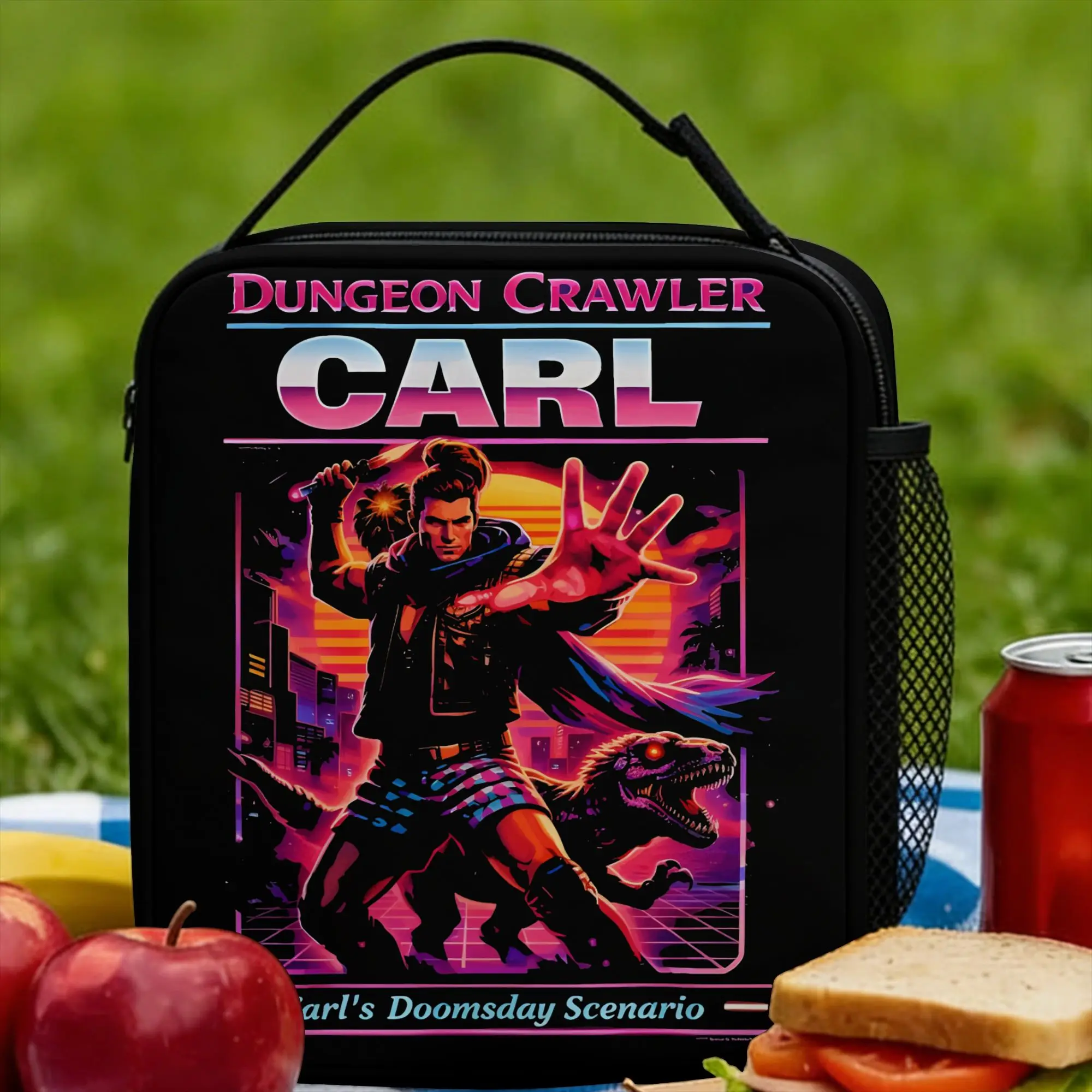 Dungeon Crawler Carl Lunch Bag  Aesthetic Lunch Box For Unisex Office Convenient Cooler Bag Waterproof Thermal Tote Handbags