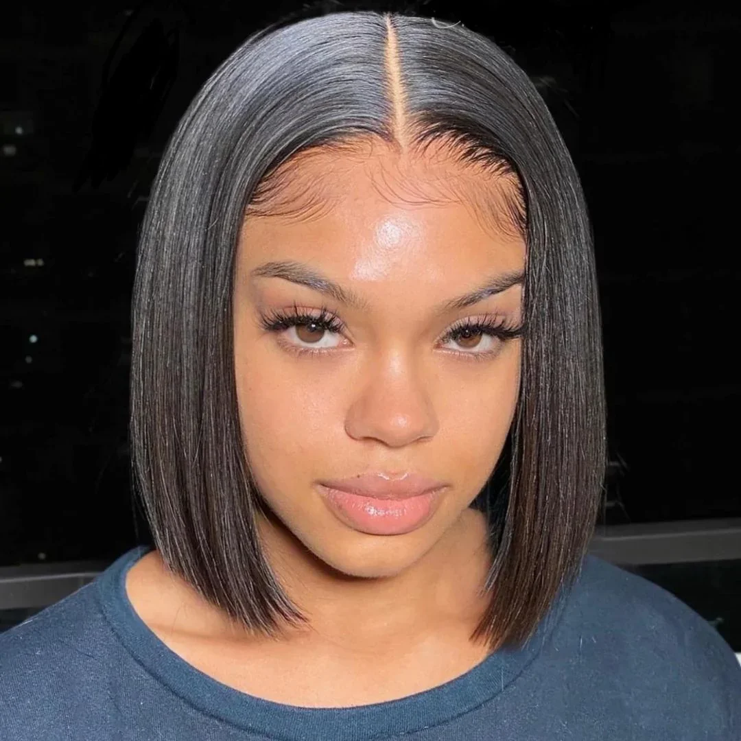 

13x4 13x6 Straight Bob Wig Lace Front Human Hair Wigs For Women Brazilian HD Transparent Lace Frontal Wig 250% Density Black