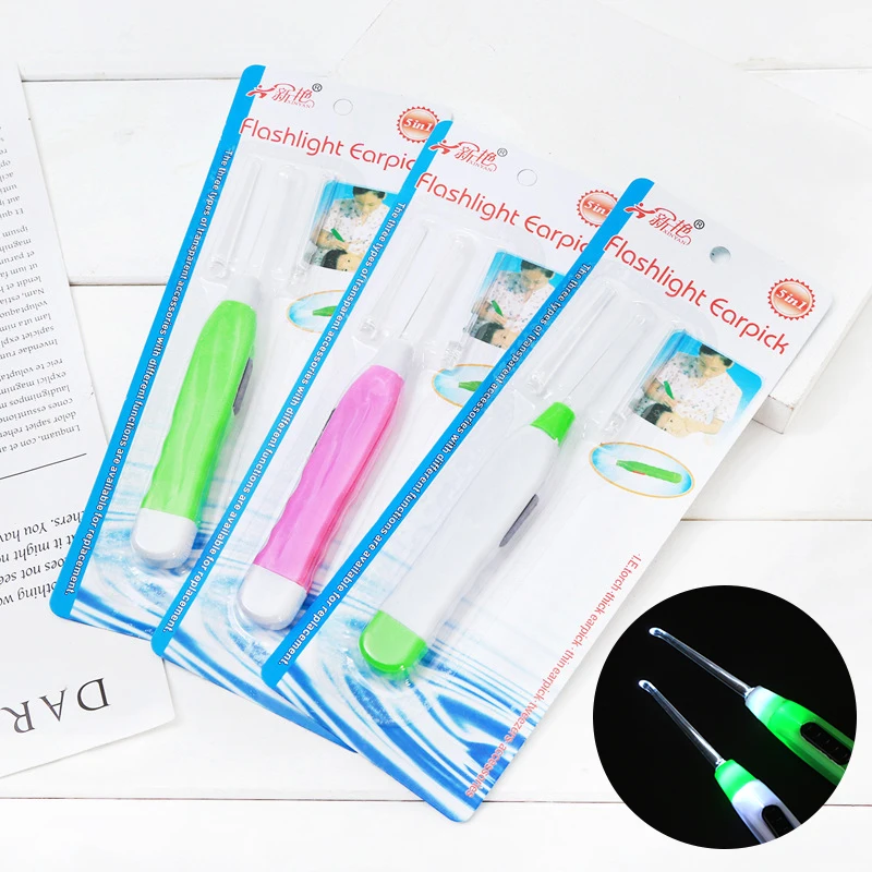 Luminous Ear Cleaner LED Flashlight Earpick Remove Ear Wax Ear Curette Child Adult Ear Cleaner Hygiene Ear Cure Cleaning Tools