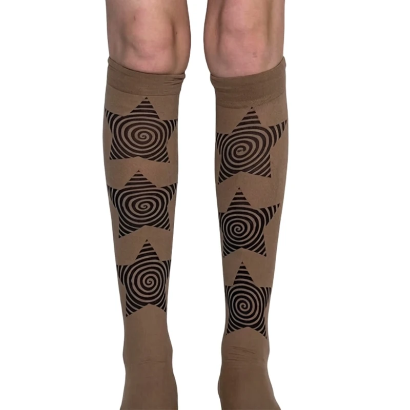 Trendy Long Socks For Women and Girls Star Embroidery Design Comfortable And Lightweight Sock Fashion School Socks