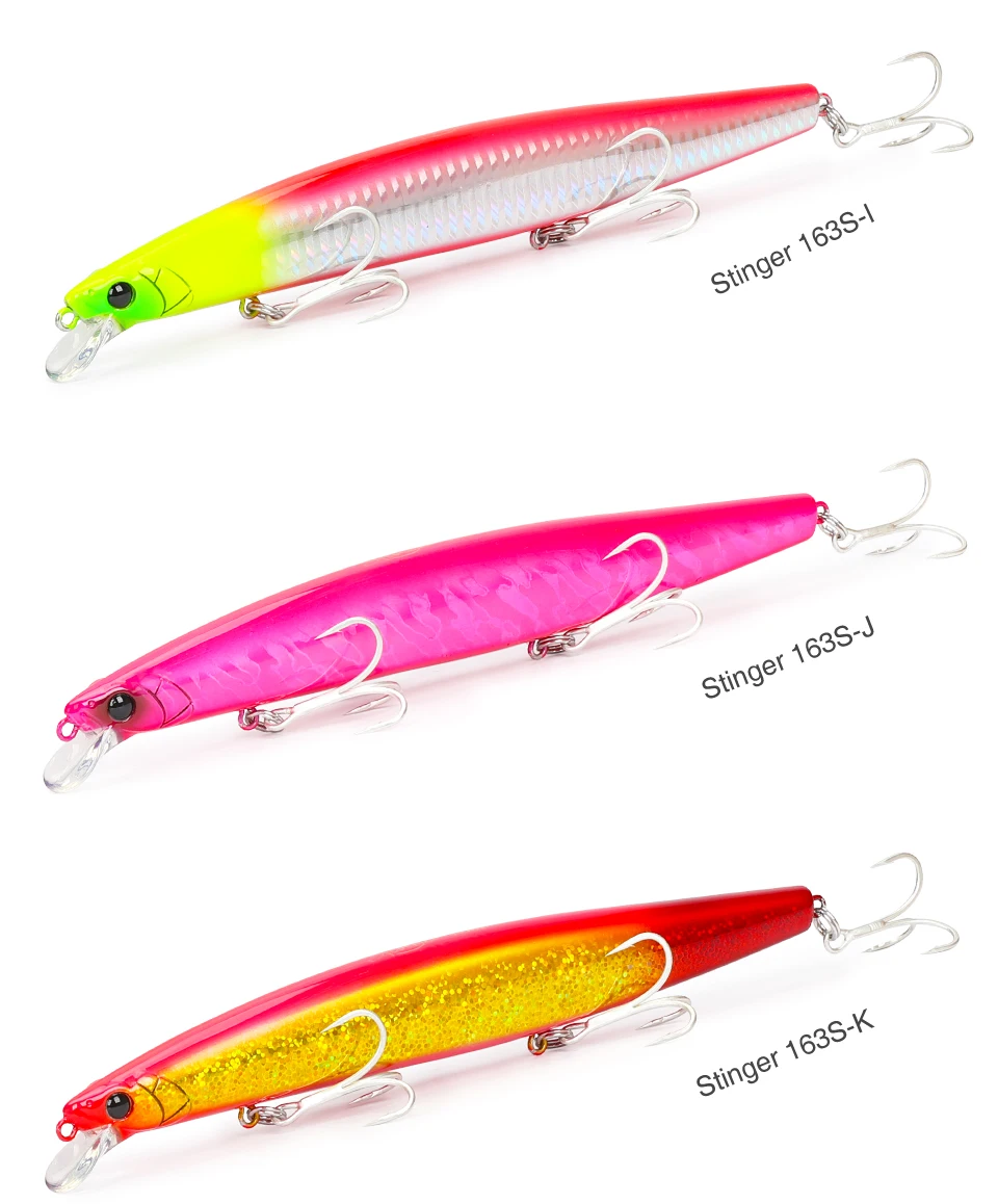 TSURINOYA 163S Ultra Long Casting Sinking Minnow Sea Fishing Lure STINGER 163mm 34.2g Seabass Tuna Saltwater Large Hard Baits