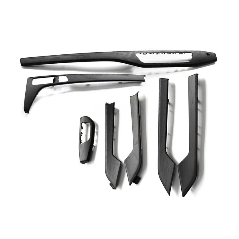 

Комплект из 7 предметов для декорации интерьера автомобиля из углеродного волокна: накладки на приборную панель, дверные панели и консоль для Audi A4, S4, A5, S5 (2017-2024, B9, B9.5)