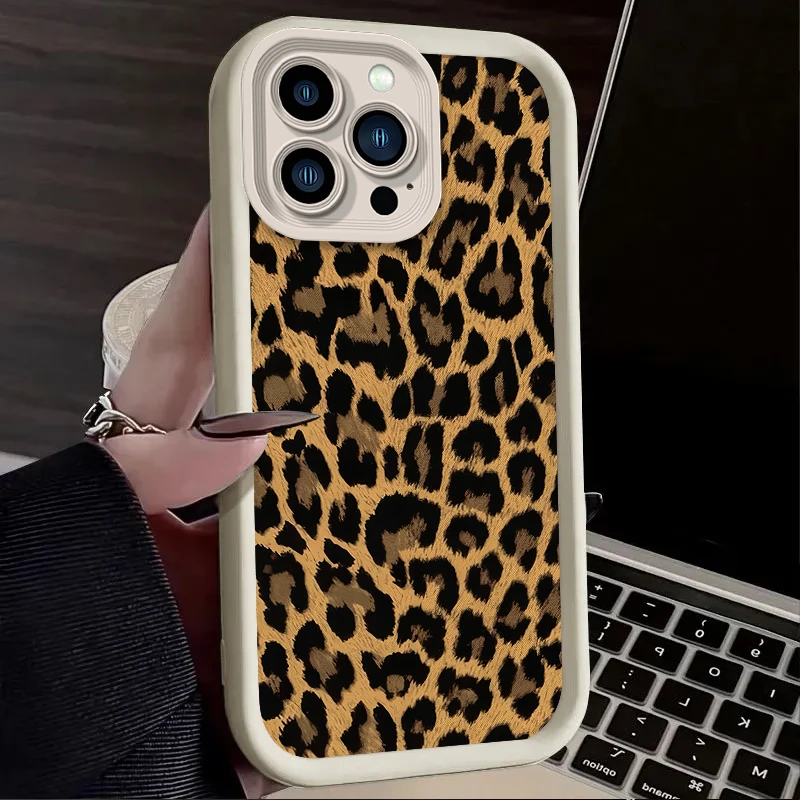 الاتجاه ليوبارد طباعة جراب هاتف آيفون 17 الهواء 16 16E 15 14 13 12 11 برو ماكس X XS X S ماكس XR SE 2020 SE4 7 8 غطاء مقاوم للصدمات