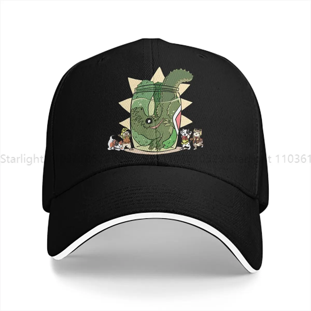 Washed Men's Baseball Cap Pickle Trucker Snapback Caps Dad Hat Monster World Hunter Golf Hats