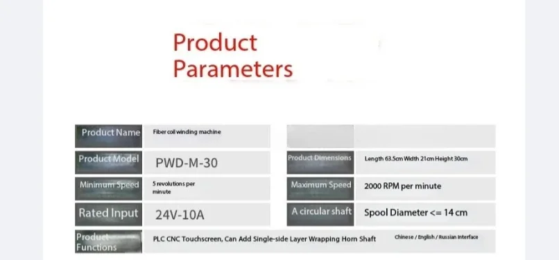

Single sided horn axis parallel winding cable fiber winding machine