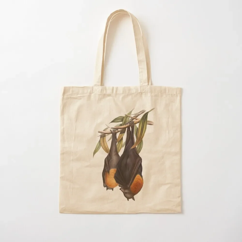 

Australian Flying Fox Fruit Bat Pteropus poliocephalus by John Gould Tote Bag canvas tote bags Gift bags Bag