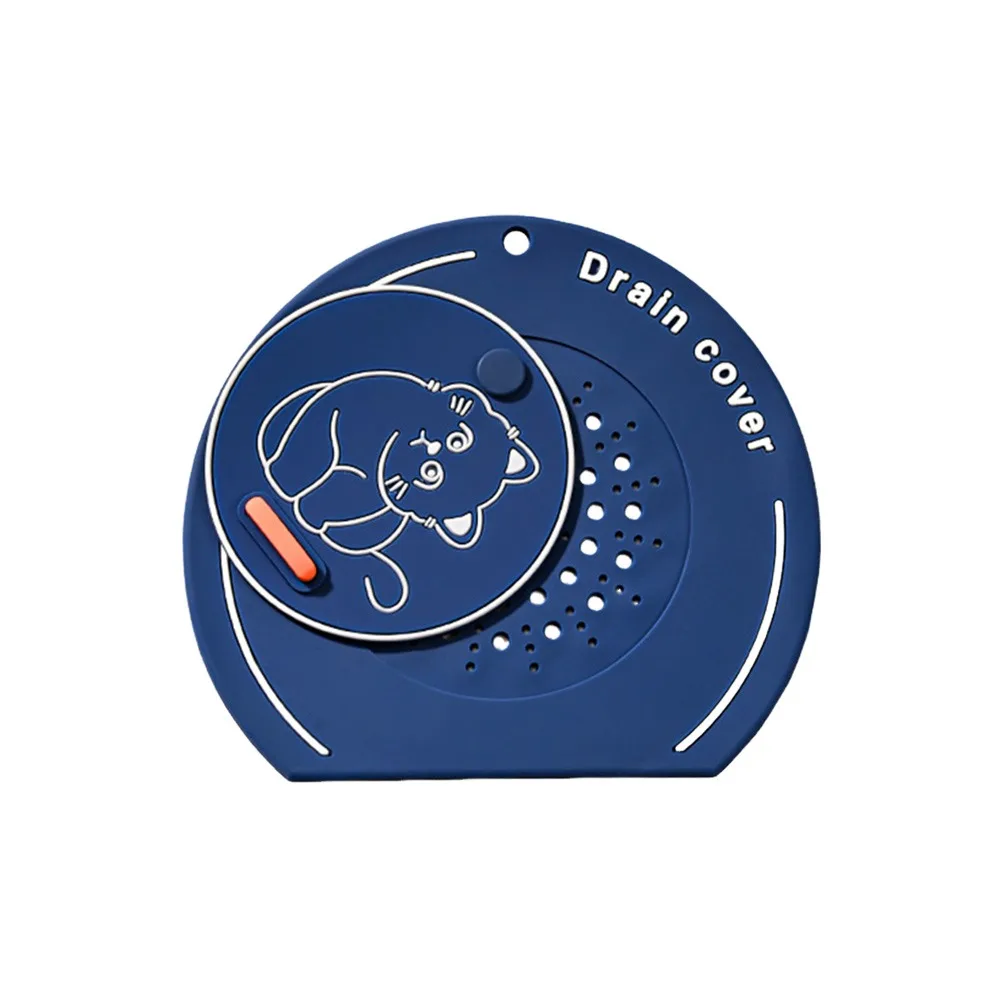Silicone Floor Drain Cover Cartoon Cat Anti Odor Sewer Filter Pad Anti-insect Anti-blocking Floor Drain Mat for Kitchen Toilet