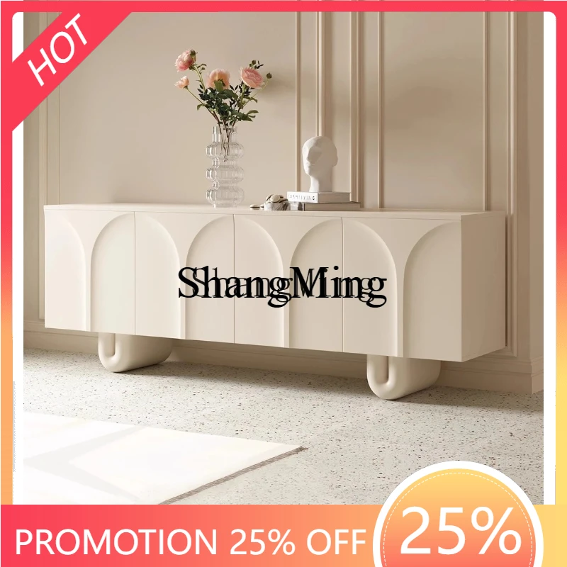 

SM new cream style dining side retro side cabinet storage simple locker home porch against the wall