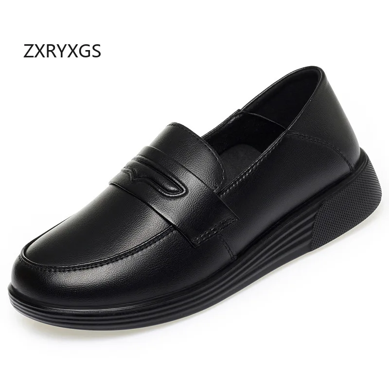 

ZXRYXGS, хит продаж, весна 2029, новые модные черные туфли из натуральной кожи, женские элегантные удобные модные туфли на плоской подошве для отдыха
