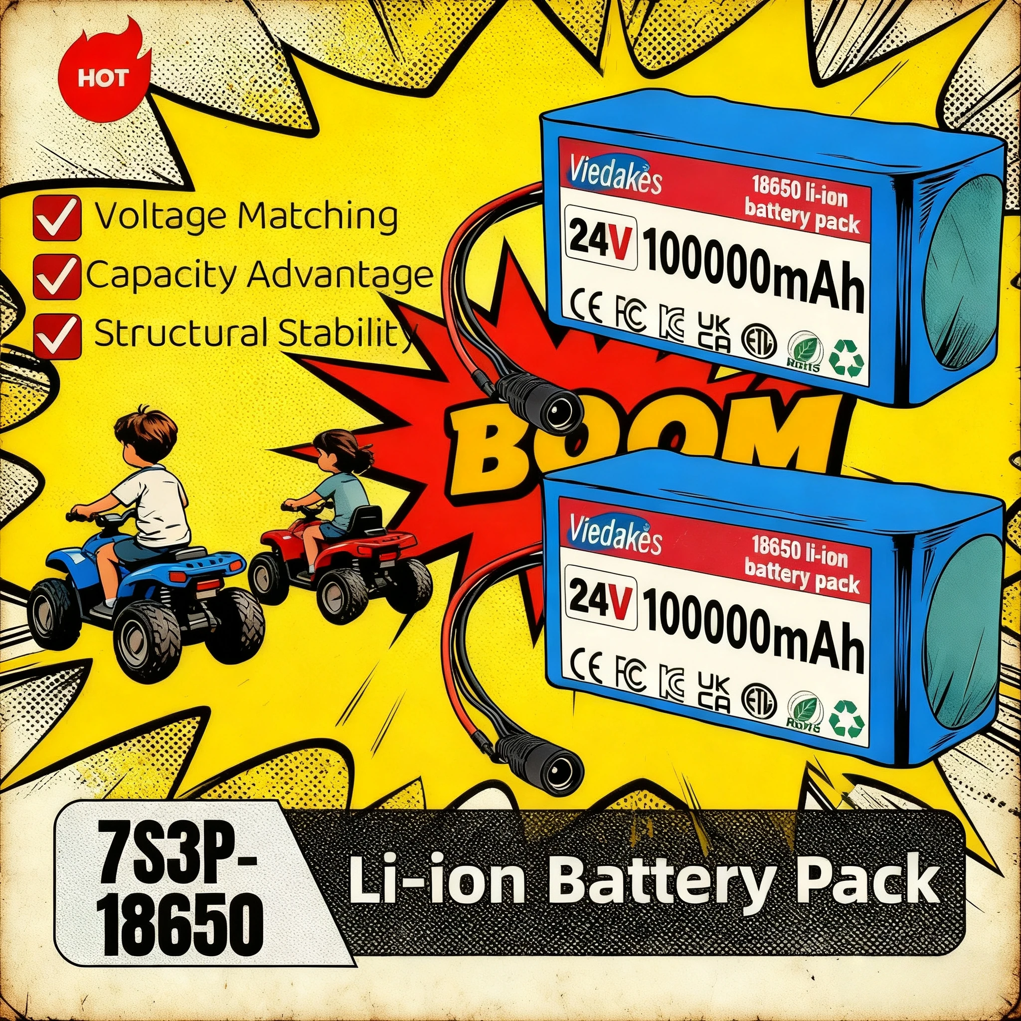 

24V 18650 Battery 150Ah Lithium BatteryLiFeP04 with BMS 4000+Cycles Perfect for Solar Fish Finder Power Wheel Safety Design