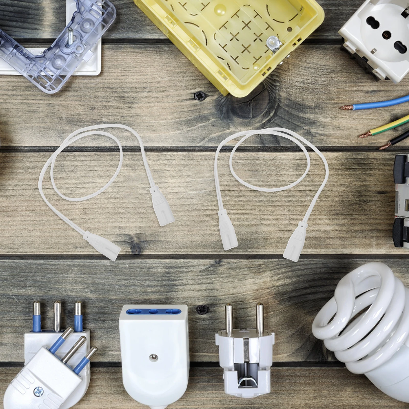

Lamp Connection Line Double Pin Tail Power Cord Cable Plastic LED Connecting Wire