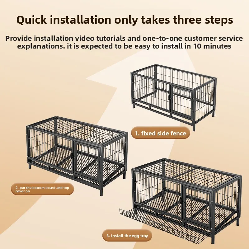 Chicken cage Outdoor household large square pipe dense mesh guinea pig Rural rutin chicken cage Anti-weasel pigeon cage