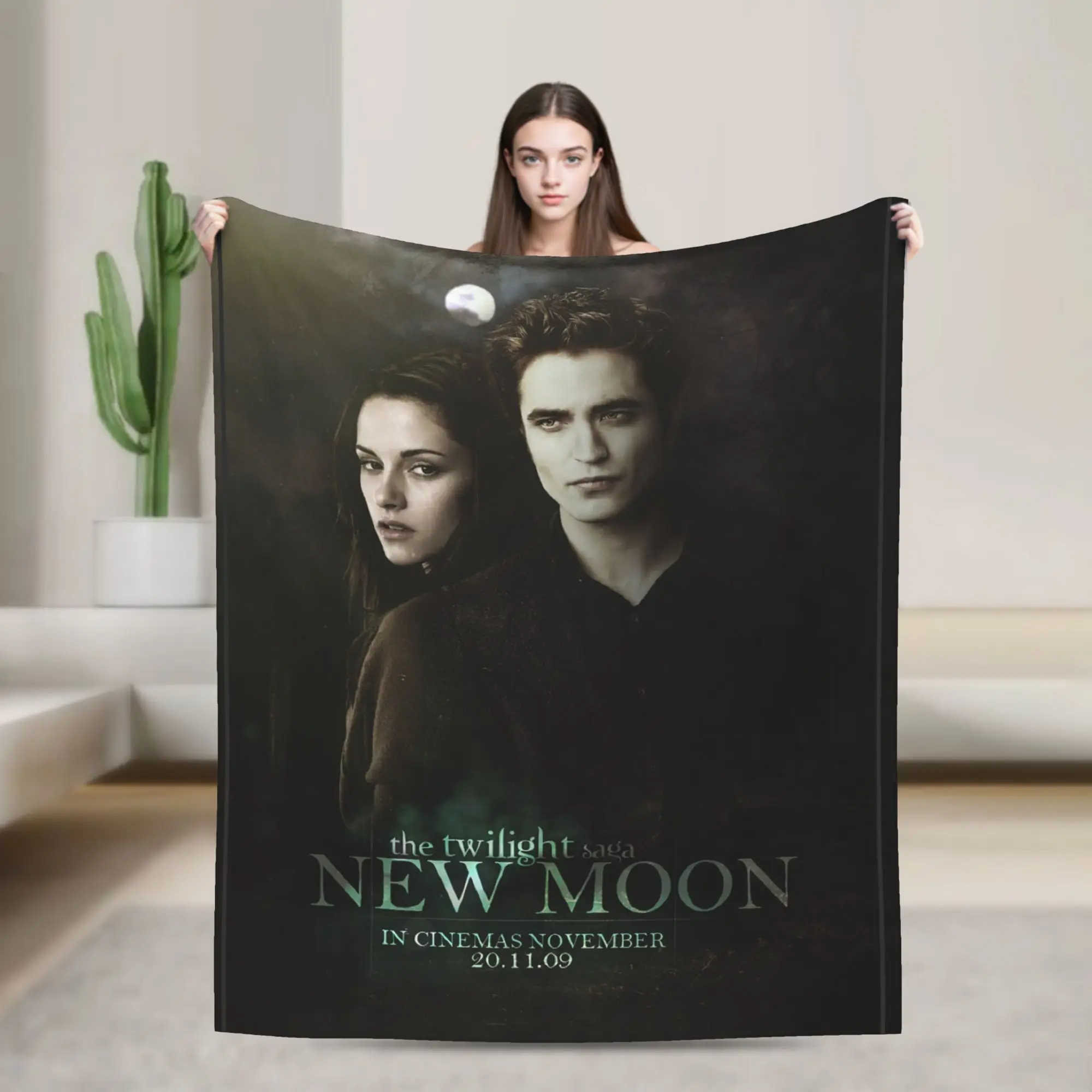 

The Twilight Saga New Moon Blankets Edward Bella Flannel Throw Blanket Summer Air Conditioning Decoration Lightweight Bedspreads