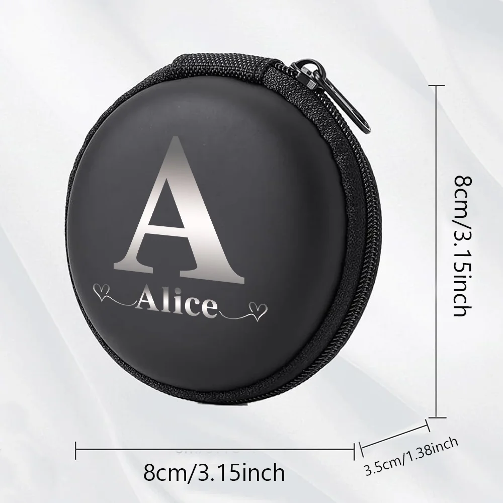 Personalized Customized Name Portable Digital Accessory Headphones Storage Box fashion Zipper Boxes Custom Products