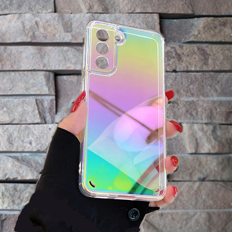 For Samsung S24 Ultra Case Luxury Colour Plated Transparent Cover For Samsung Galaxy S20 FE S21 Plus S22 S23 Ultra Shell Clear