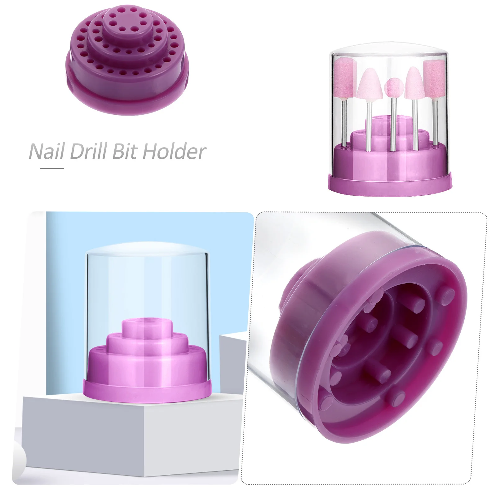 مسمار مثقاب الخشب المنظم صندوق تخزين شفاف لصالون المنزل Diy بها بنفسك الاكريليك عرض موقف حامل حافظة مسمار الفن الممارسة #3