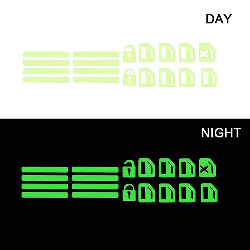 ملصقات مضيئة لنافذة السيارة ، زر رافع ، شارات رفع الباب ، إكسسوارات الديكور الداخلي للسيارات ، متوهجة ليلية #2