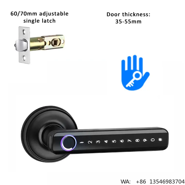 

Competitive Priced Smart for Door Lock Fingerprint Lever Handle Zinc Alloy Aluminum Door TTlock Tuya App Cloud Storage