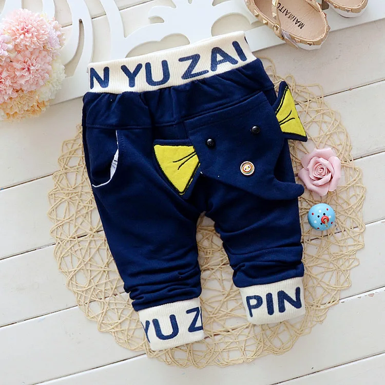 2024 New Spring Autumn Baby Pants Cotton Elephant Style Baby Boy Pants 0-2 Year Kids Pants Casual Pants For Girls