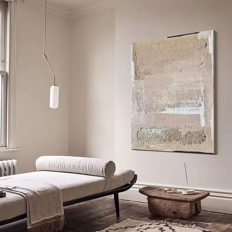 Nordic Modern Abstract Pure Hand Drawn Oil Painting, 3D Texture Hanging Painting, Simplicity, Living Room, Bedroom, Dining Room
