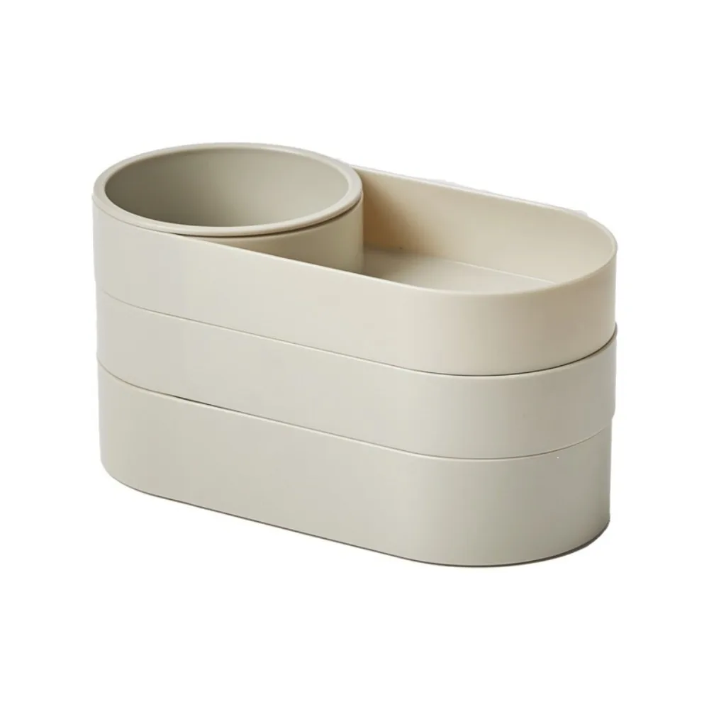 360° Rotating Multi-Layer Storage Box Minimalist Plastic Jewelry Storage Box Large Capacity Desk Organizer Bedroom