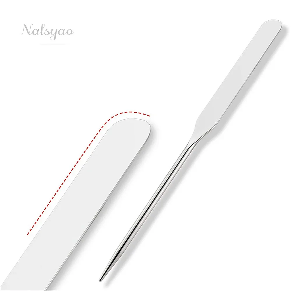 Spatula 2PC Toner Makeup Mixing Stick Foundation Cream Mixer Cosmetic Stainless Steel Palette Tray Rod Set