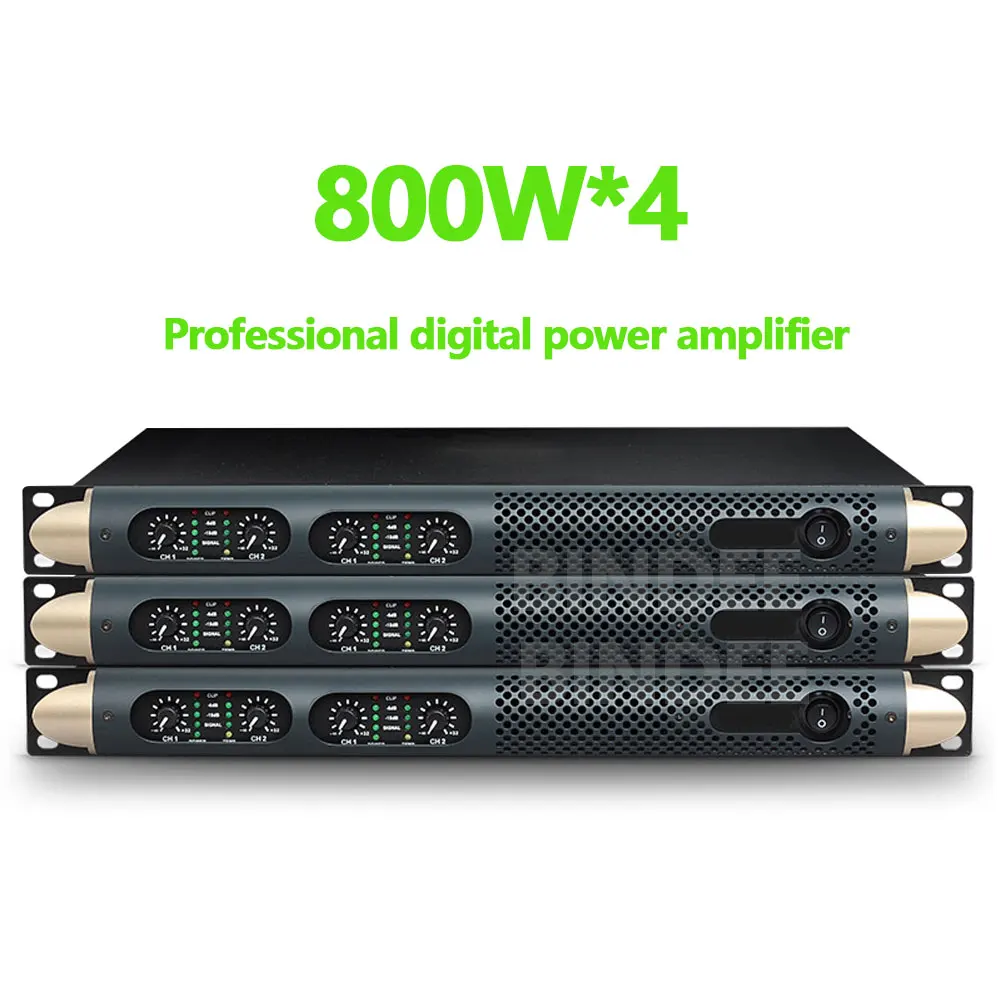 Профессиональный усилитель мощности, 4-канальный для выступлений на сцене, уличный караоке-конференция, цифровой усилитель мощности DJ для развлечений