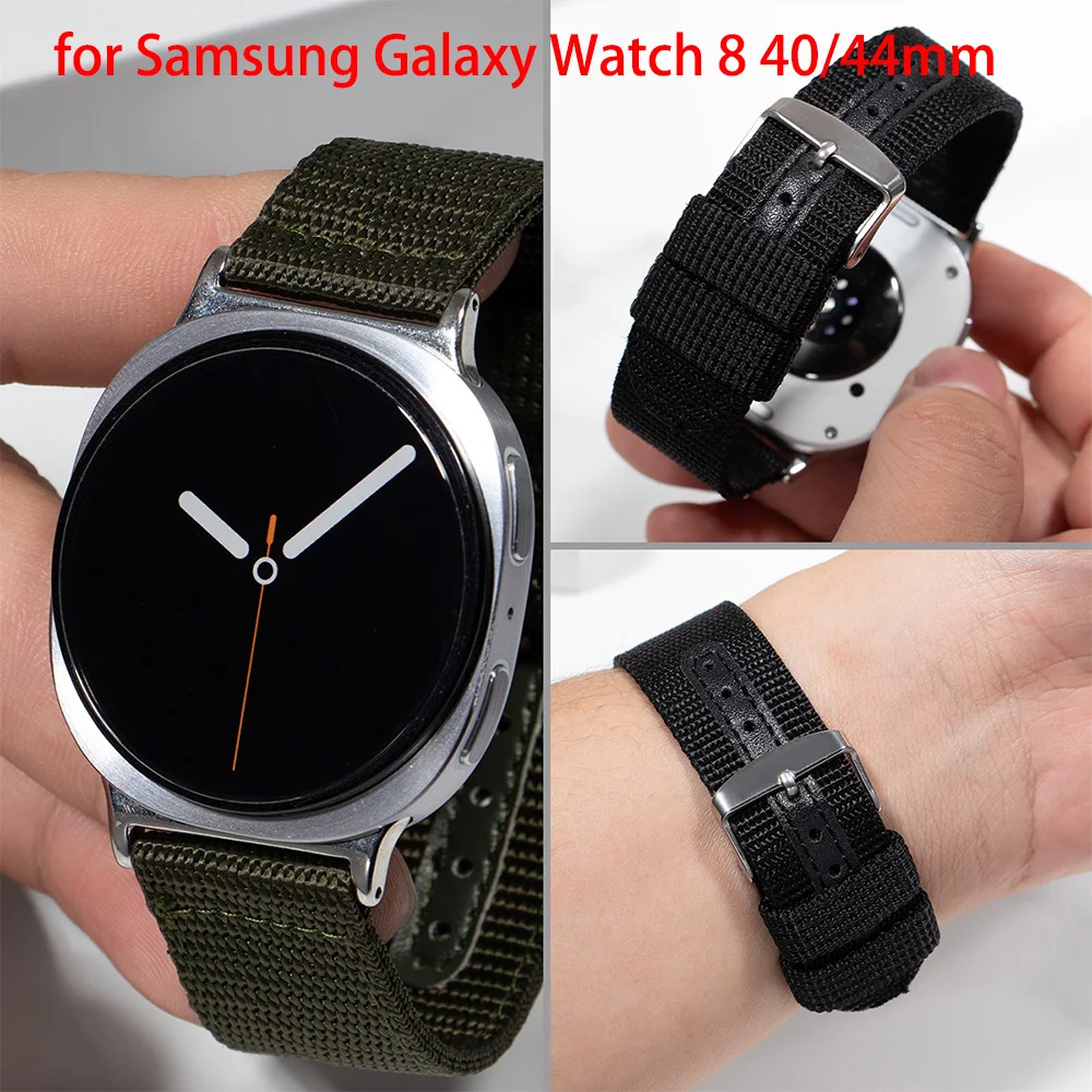 Nylon-Sportarmband für Samsung Galaxy Watch 8 40 44mm Komfortables Band für Samsung Watch 8 Classic 46mm Atmungsaktives Gewebtes Armband