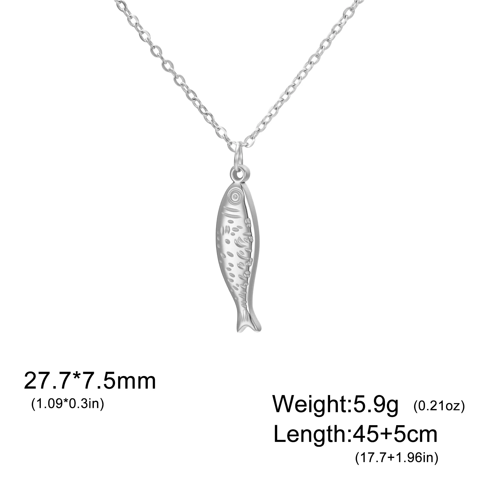 COOLTIME Modische Fisch-Anhänger-Halskette für Damen, Edelstahl, verstellbarer Schmuck, perfekt für Alltag, Geschenke und Termine – Detail 15
