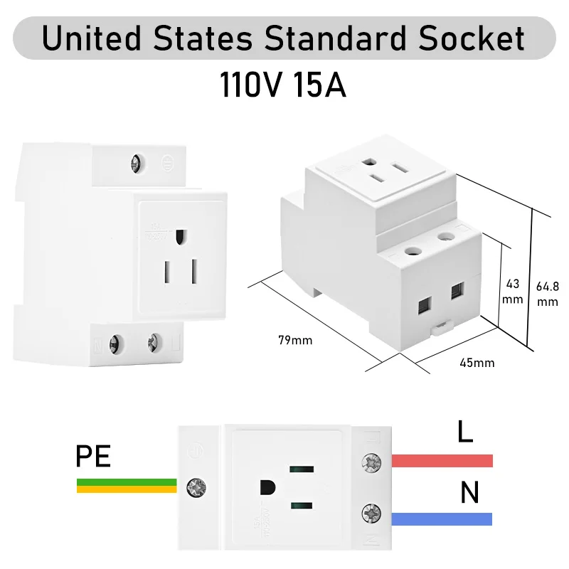 Gniazdo na szynę DIN AC30 PT31 AC230V 110V 13A 15A 16A trudnopalna miedź DE Germany FR France UK Standard wielofunkcyjny