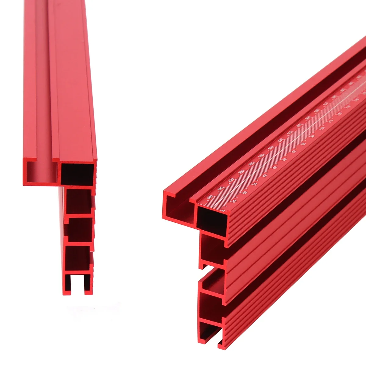 1Pc 40/50/60cm 75 Type Red/Black Anodizing With laser marking scale Aluminum Profile Router Fence Multi T-Track Table Saw Fence