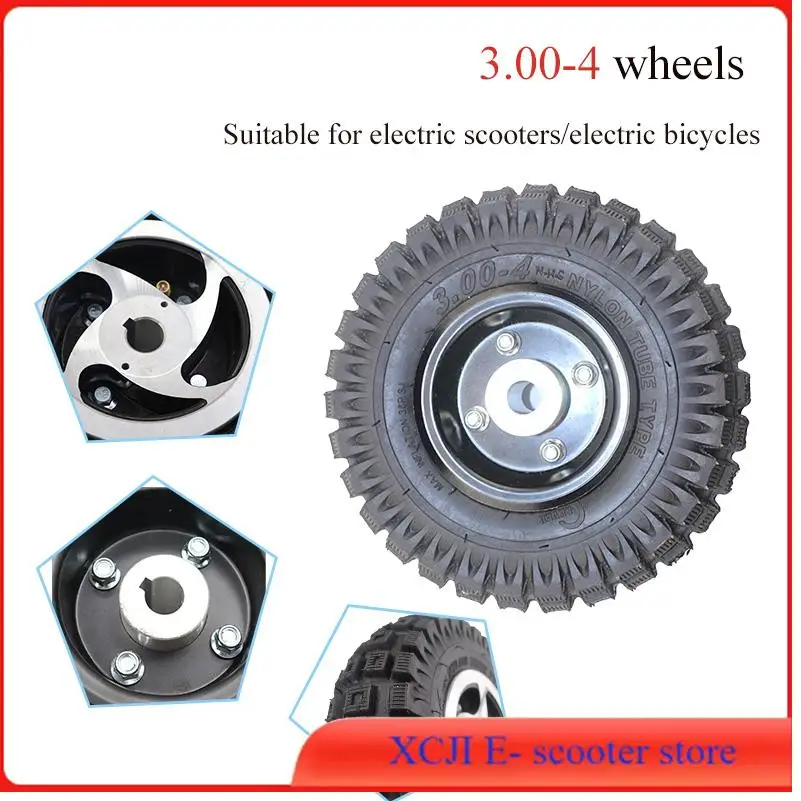 

High-performance 3.00-4 Electric Scooter Rear Wheel with tyre Alloy Rim hub and inner tube wheels Gas scooter bike motorcycle