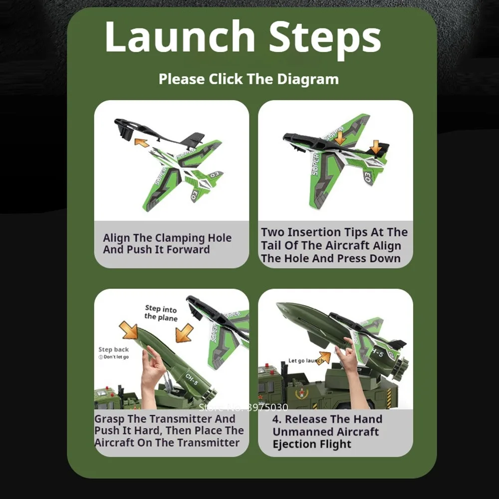 Coche de juguete militar de lanzamiento no tripulado para niños, modelo de aleación fundido a presión con luz de sonido extraíble, modelo de vehículo de caída de un litro, regalos para niños, 1/32