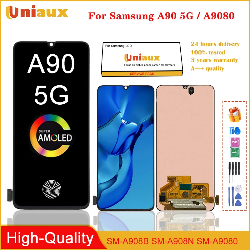 

AMOLED LCD For Samsung Galaxy A90 5G A908 A908N A9080 LCD Display Touch Screen Digitizer For Galaxy A90 LCD Replacement