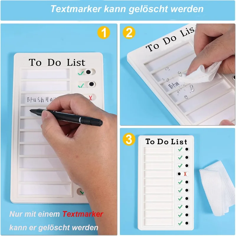 

Upgraded 4Pcs Dry Erase Memo List Board Chore Chart RV List Board With 10 Dry Erase Paper