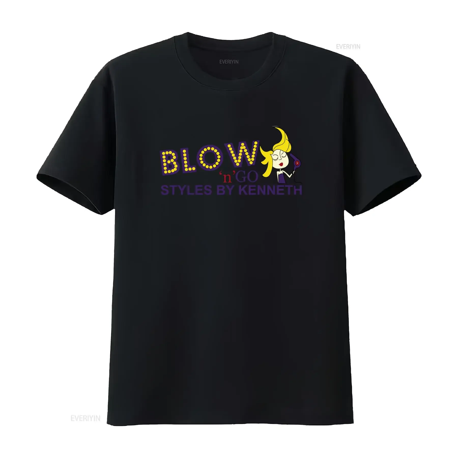 Blow n' Go Styles by Kenneth T Shirt Funny Benidorm Top  vintage Washed homme Versatile Soft fashion Top For Everyday Wear