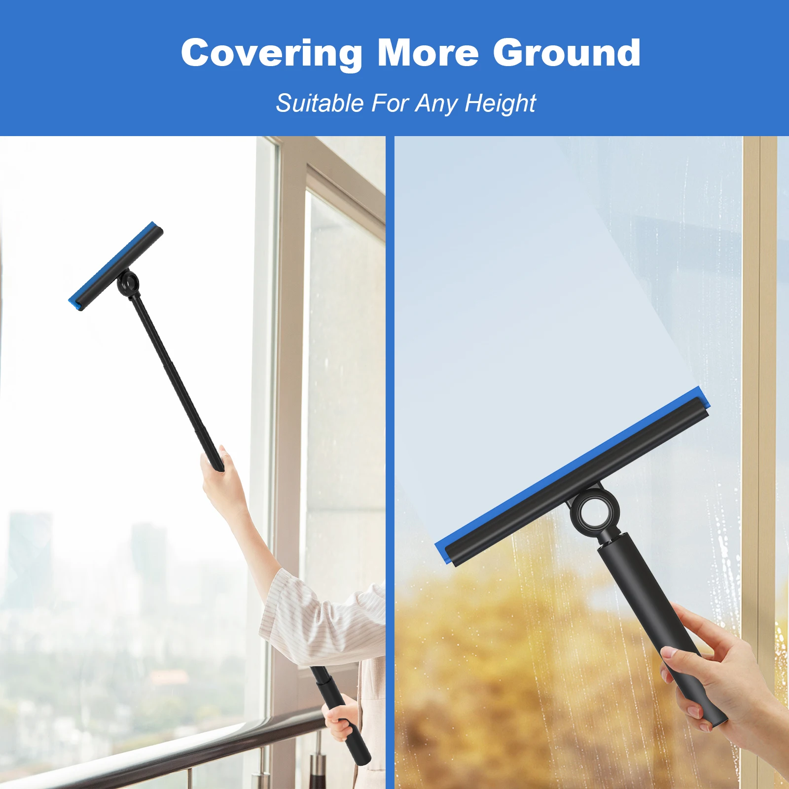 EHOMGUI Telescopic Shower Squeegee for Glass Door Wiper Scraper Cleaner Bathroom Mirror Wiper Scraper Glass Cleaning