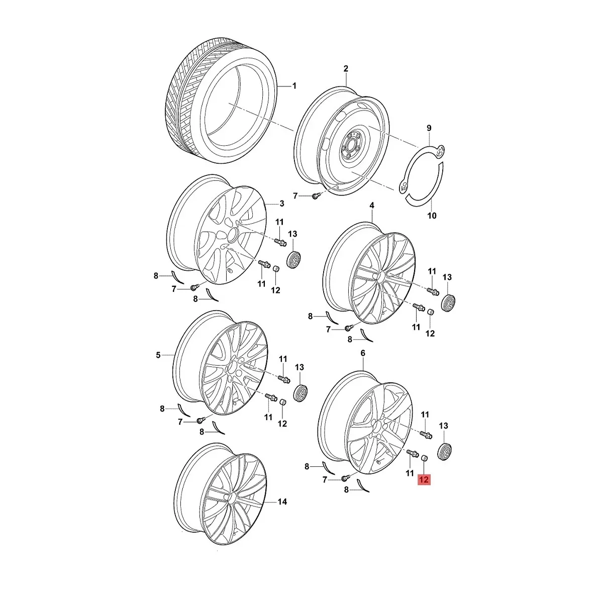 Car Wheel Nut Bolt Cap Cover Trim 17mm X1/X2/X5 1Z0601173 For Skoda Superb MK3 Octavia 2 3 A5 A7 Yeti Fabia Karoq Kodiaq Rapid