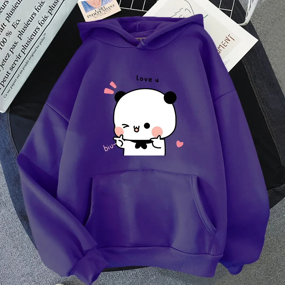 Cute Bear and Panda Hoodies Kawaii Bubu Dudu Finger guns love Sweatshirt Korean Winter Outfits autumn Winter Clothes Women/Men