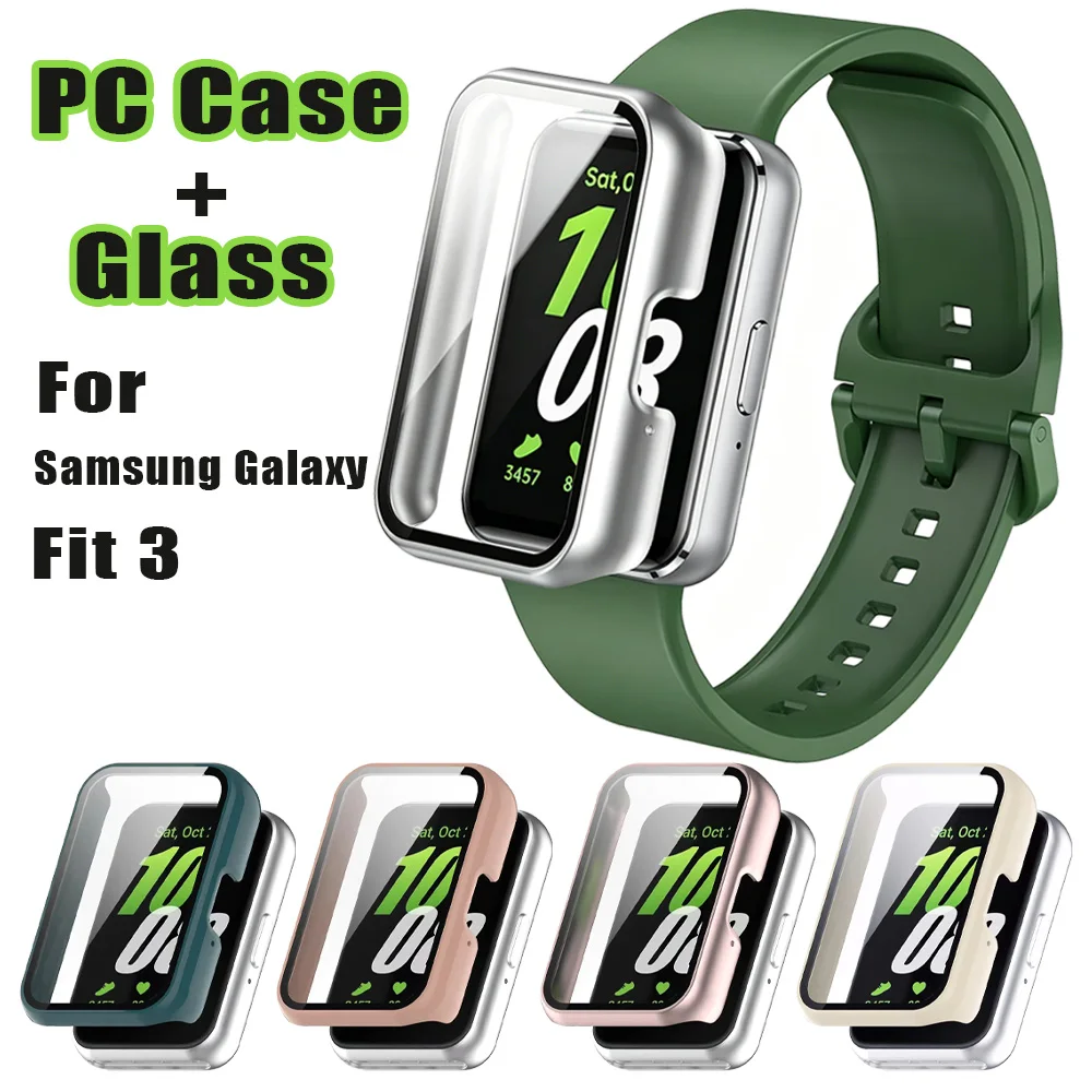 PC Case+Glass For Samsung Galaxy Fit 3 Anti-scratch Anti-fall Full Coverage Bumper Screen Protector Shell Samsung Galaxy Fit 3