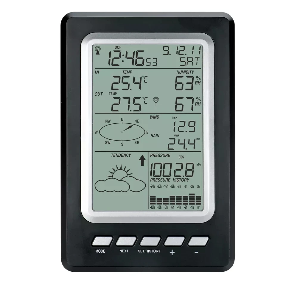 Professional Wireless Weather Station with Outdoor Sensor Rain Gauge Weather Forecast Wind Gauge