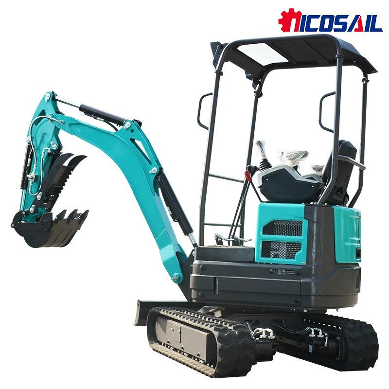 Nicosail 1.8 Ton New Mini Garden Backhoe Digger Excavator with Rotary Arm Cheap Small Tracked Excavator Engine As Core Component