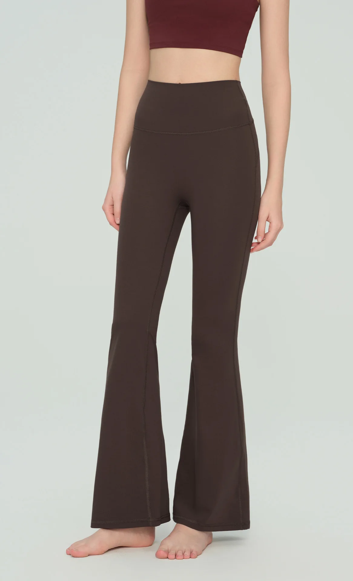Neue Damen-Schlaghose mit hoher Taille, hoher Elastizität, Bauchkontrolle, Hüftstraffung, atmungsaktiv, für Laufen, Fitness und Freizeit. – Detail 20
