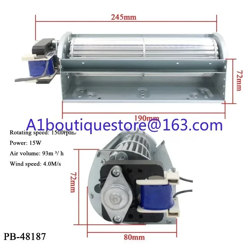48mm Impeller Cross Flow Fan AC120V/220V Extended Tangential Blower Roller Cooling Fan For Appliance Heat Dissipation