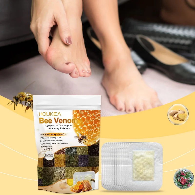 

Bee Venom Foot Pads - Moisturizing Care For Dry Feet, Ginger Infused Foot Patch For Overnight Hydration, 6-8 Hour Treatment