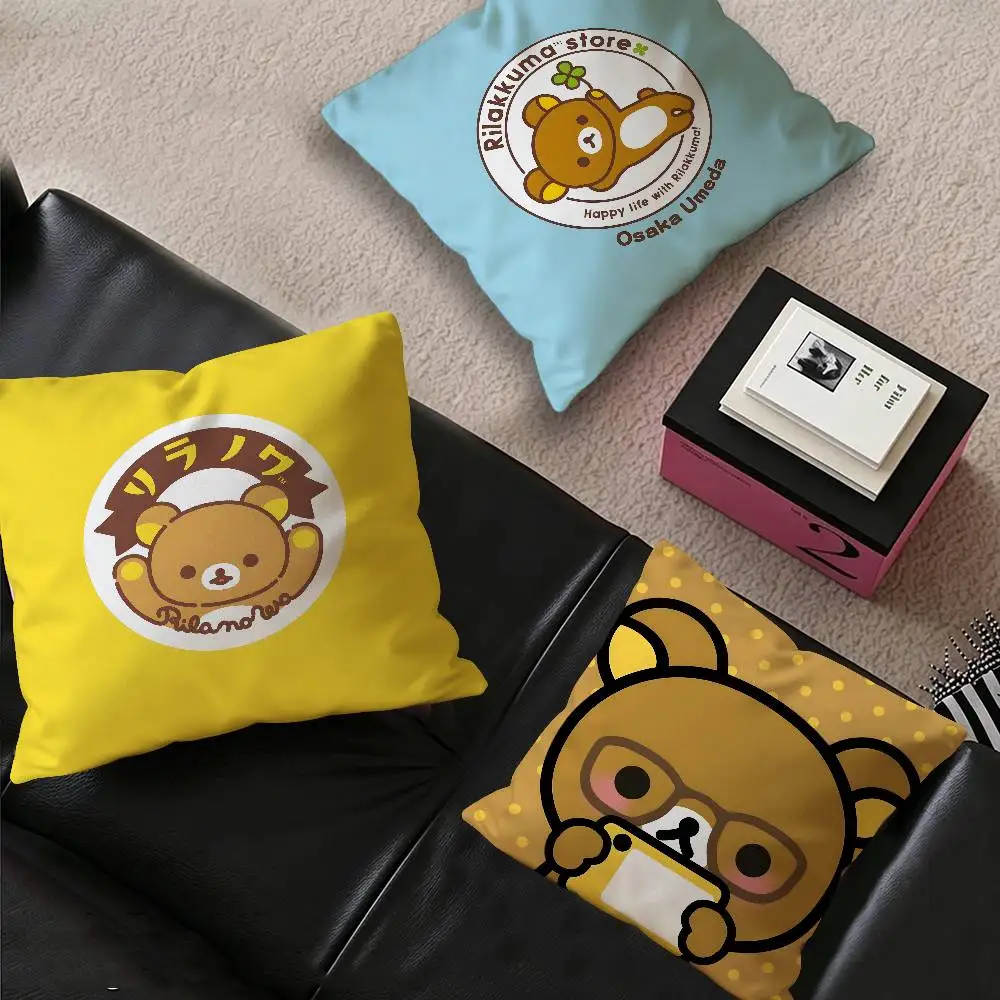 Popular Cute R-Rilakkumas Bear Pillow Cushion Cover Pillowcase Living Room Sofa Home Decor Customized